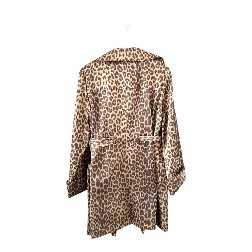 Preston & York Leopard Print Belted Trench Coat Size 14 - Picture 2 of 5